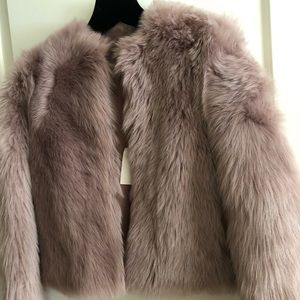 VINCE Faux Fur Hooded Jacket